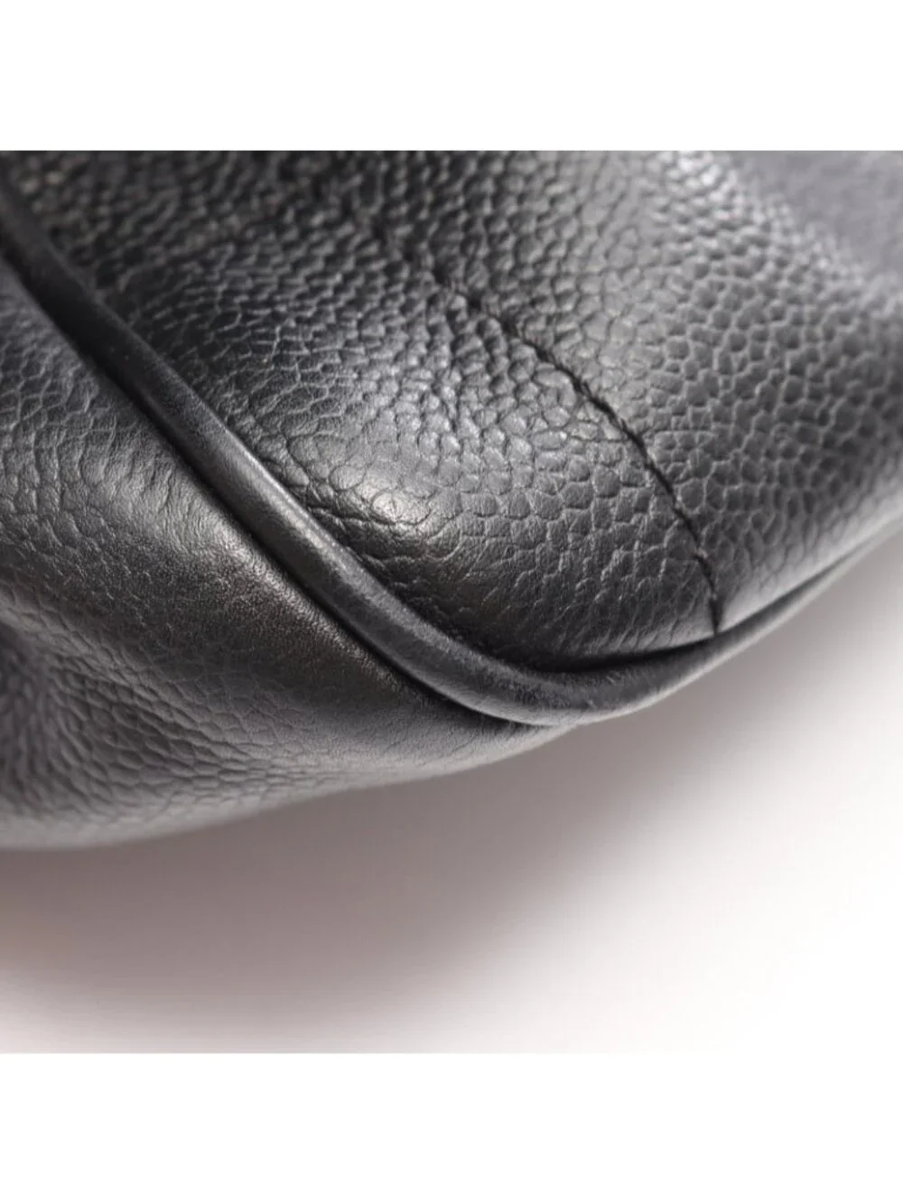 Chanel Chocolate Bar Black Caviar Leather Boston